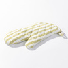 Heat-insulating oven mitt for sublimation - cream with light green stripes