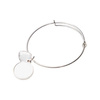 Armband met kristallen hart en ronde hanger voor sublimatie