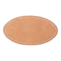 Ovalt læderbadge 8,2 x 4,4 cm til sublimering - brun