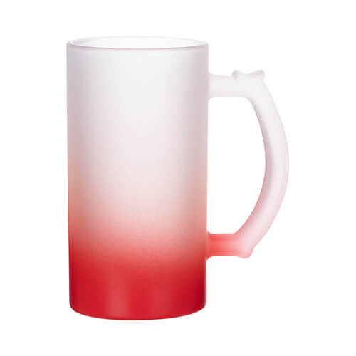 Pahar de sticlă mată 470 ml pentru sublimare - gradient roșu