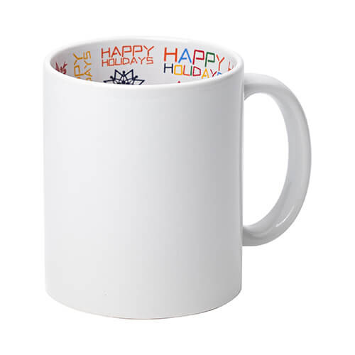 Mug 330 ml avec intérieur HAPPY HOLIDAYS pour sublimation