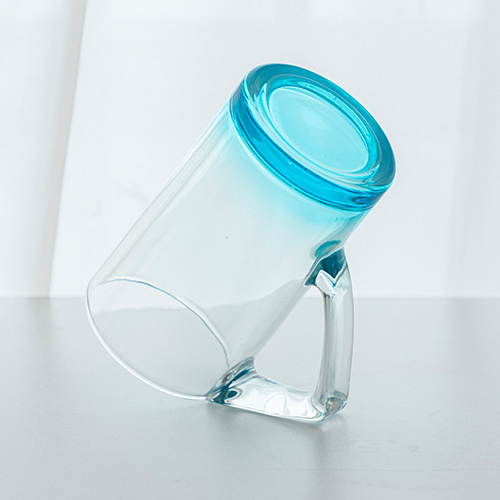 400 ml stiklinė taurė su trikampio formos rankena sublimacijai - mėlynas pagrindas