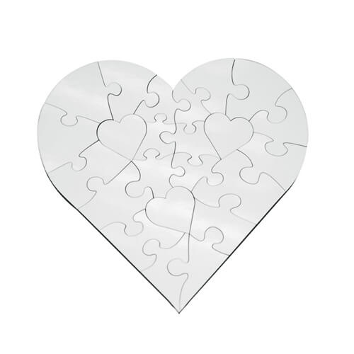 Rompecabezas MDF corazón 17 x 17 cm 23 elementos Sublimación Transferencia Térmica