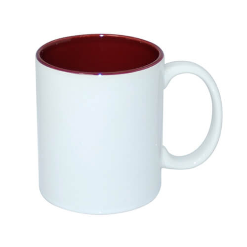 A+ Hrnček s objemom 330 ml s bordovým vnútrom Sublimácia Tepelný prenos