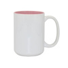 Mug blanc A+ 450 ml avec intérieur rose Sublimation Transfert Thermique