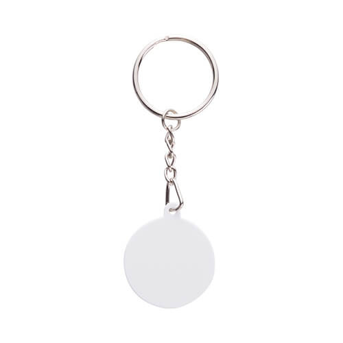 Plastic sleutelhanger met ketting voor sublimatie - cirkel