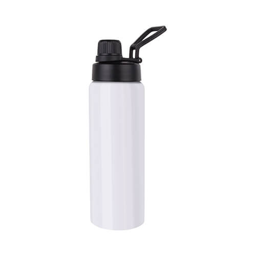 Bouteille d'eau en acier inoxydable 750 ml avec poignée - blanc