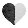 Paillettes bicolores pour sublimation et application sur textiles - coeur le noir 22 x 19,5 cm sur fond blanc