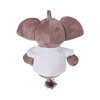 Peluche éléphant 22 cm avec un T-shirt pour impression par sublimation - marron foncé