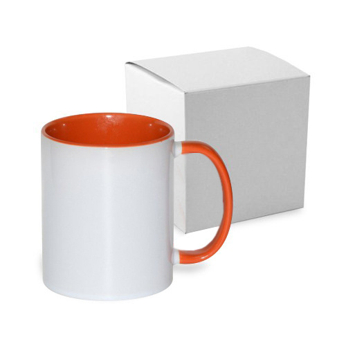 Taza JS Coating 330 ml FUNNY naranja con caja Transferencia Térmica por Sublimación