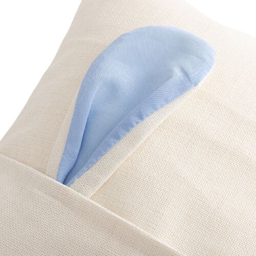 Taie d'oreiller en lin 40 x 40 cm pour sublimation - oreilles bleues
