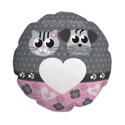  Ø 60 cm polyester cover for sublimation printing - Cat and dog