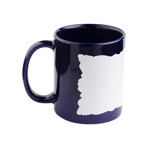 Krus 330 ml med ramme til sublimering - marineblå