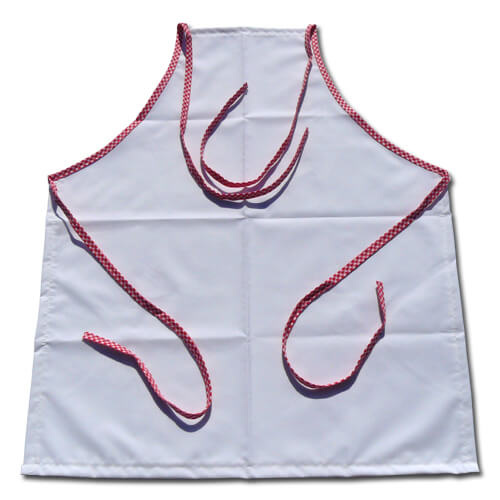 Photo kitchen apron Premium with a red chequered trimming Sublimation Thermal Transfer