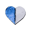 Les paillettes bicolores pour la sublimation et l'application sur les textiles - coeur bleu 22 x 19,5 cm