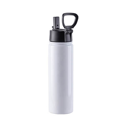 Bidon - dzēriena pudele 650 ml ar atlokāmu rokturi sublimācijai - balta