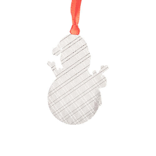 Pendentif sapin de Noël en métal pour sublimation - bonhomme de neige