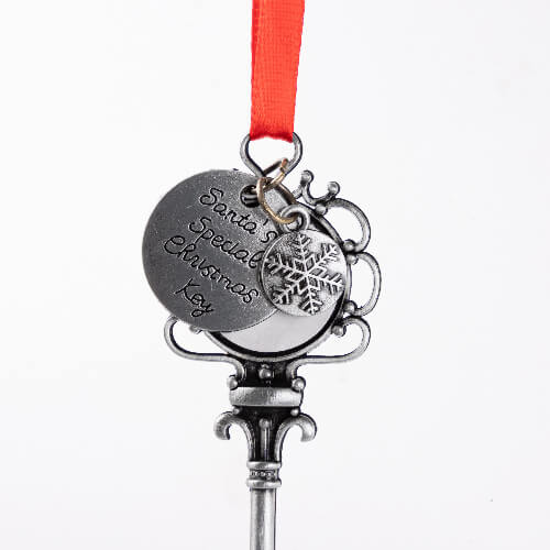 Metal Christmas tree pendant for sublimation - silver key