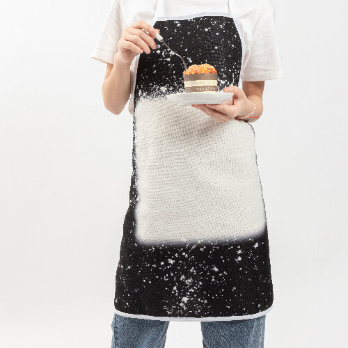 Linnen schort Bleached Starry Black voor sublimatie