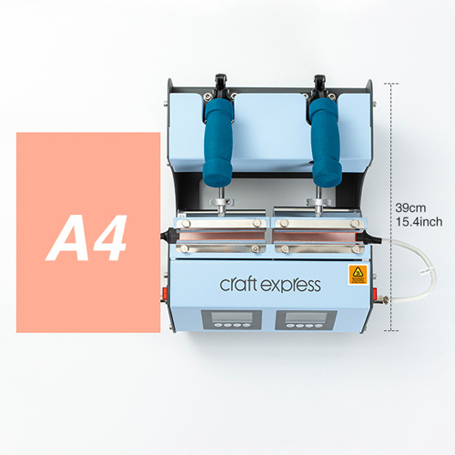 Presse à deux stations pour tasses et gobelets - modèle 3 en 1