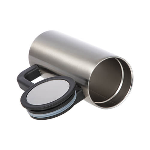 Cană 360 ml cu mâner din plastic sublimare - argintiu