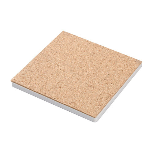 Square mug coaster made of sandstone and cork for sublimation