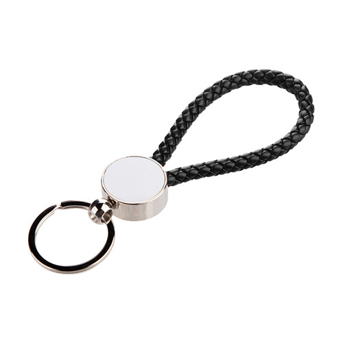 Breloc de chei cu cerc împletit pentru sublimare - negru