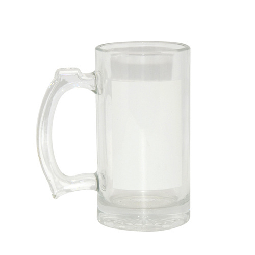 Chope à bière en verre avec patch blanc Sublimation Transfert Thermiqu