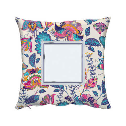 Tweekleurige satijnen kussensloop 38 x 38 cm voor sublimatie - Floreal