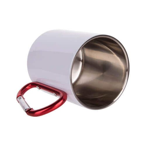 Metallmugg 300 ml för sublimering med karbinhake - vit