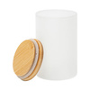 Glazen beker van 600 ml met bamboe deksel voor sublimatie