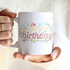 Ark med cubic zirconia för termisk överföring - Happy Birthday