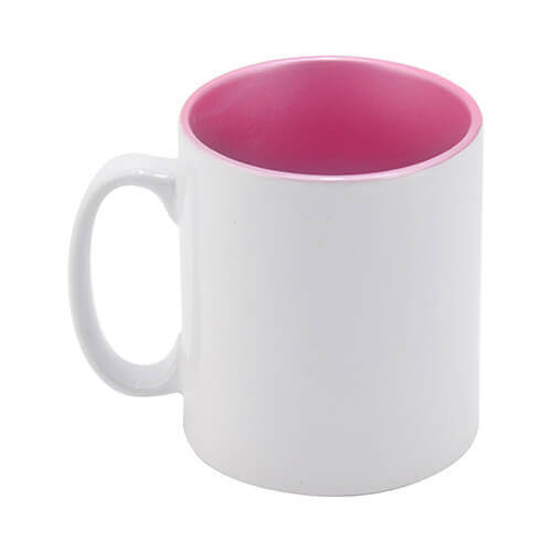 Krus 300 ml med pink metallic interiør Sublimering Termisk overførsel