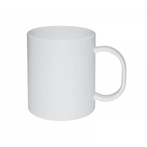 Plastmasas krūze 330 ml balta Sublimācijas termopārneses tehnoloģija 