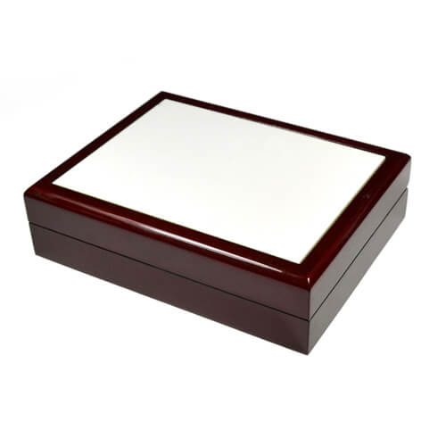 A wooden jewel case with a ceramic tile 20 x 15 cm Sublimation Thermal Transfer