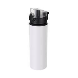 Bidon en métal de 750 ml blanc avec fermeture noir pour sublimation