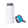 Aluminum water bottle 650 ml white with a screw cap with a blue insert for sublimation