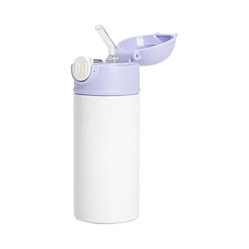 Bidon - Μπουκάλι 360 ml για παιδιά για εξάχνωση - λευκό με μοβ καπάκι