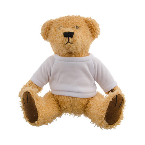 Nounours en peluche 18 cm avec chemise pour impressions en sublimation – marron clair