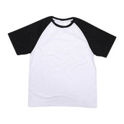 JSubli Apparel t-shirt wit met zwarte mouwen Sublimatie Thermische overdracht