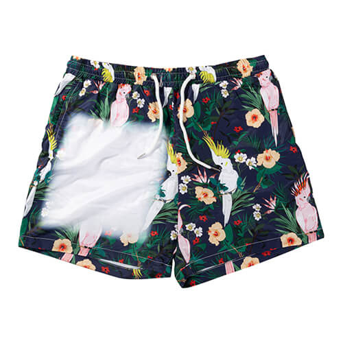 Sublimatie strandshort voor heren - papegaaien