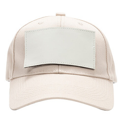 Casquette baseball en coton avec patch velcro rectangulaire pour sublimation - kaki