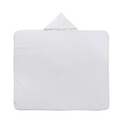 Deka z mikrovlákna a arktického rúna s kapucňou 150 x 130 cm na sublimáciu - biela