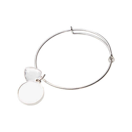 Bracelet with a crystal hearth, and  circle locket for sublimation printing