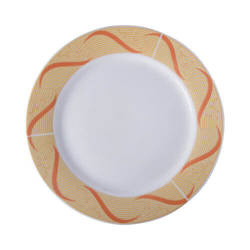 Assiette vierge en céramique 27 cm avec ornement doré pour sublimation