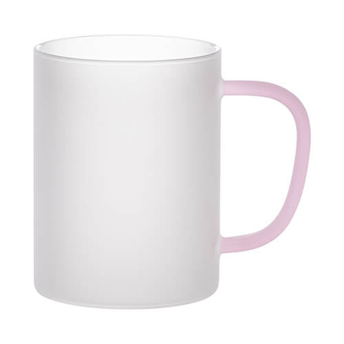 450 ml frosted glass with a pink handle for sublimation