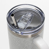 Taza brocada de acero inoxidable 1200 ml con tapa y pajita para sublimación - plata