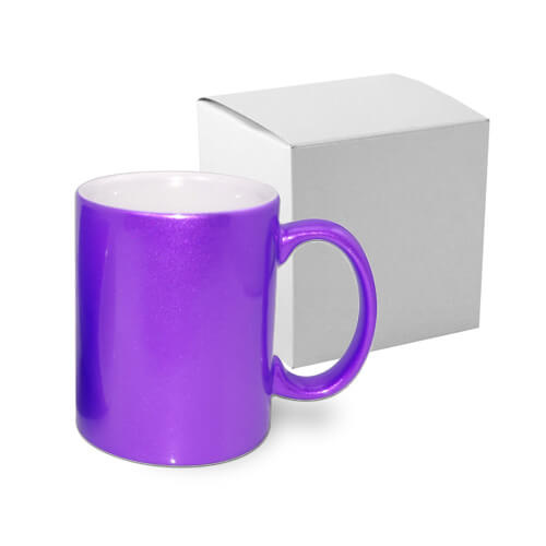 Mok Metalic 330 ml paars met kartonnen doosje Sublimatie thermische overdracht