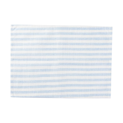 Linnen tafelmat 50 x 35,5 cm crème met blauwe strepen voor sublimatie