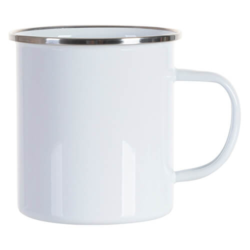Emaljekrus i metal 500 ml til sublimering - hvid